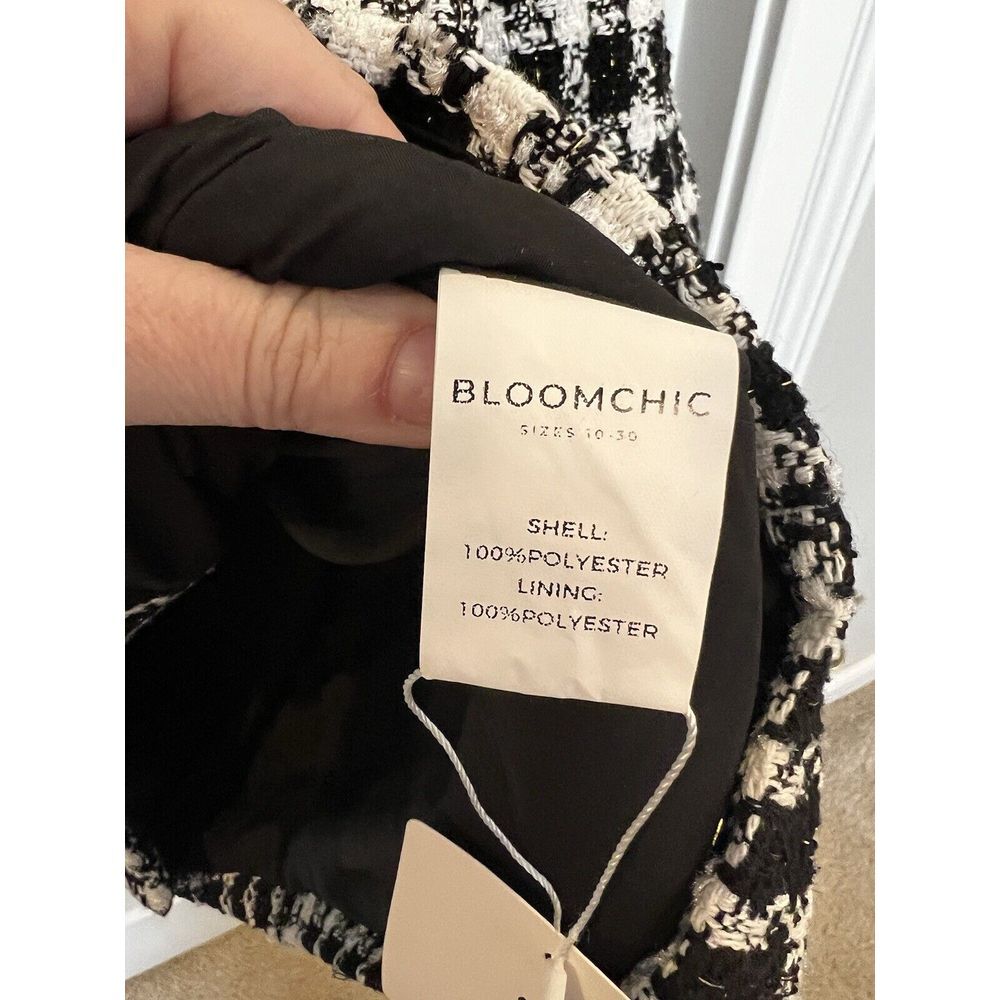 Bloomchic Women's Black & White Plaid Blazer Dressy Jacket Plus Size 22/24 NWT - Picture 9 of 9
